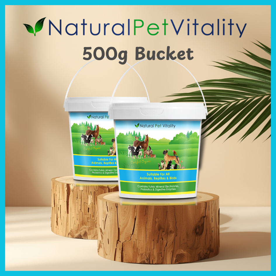 Pet Fulvic Mineral Supplement Natural Pet Vitality 500g Bucket