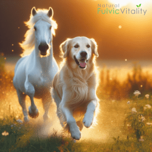 Dog and Horse Running in the Sun Natural FULVIC Vitality 