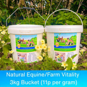 Equine fulvic supplement Natural Pet Vitality 3kg bucket for horses and farm animals