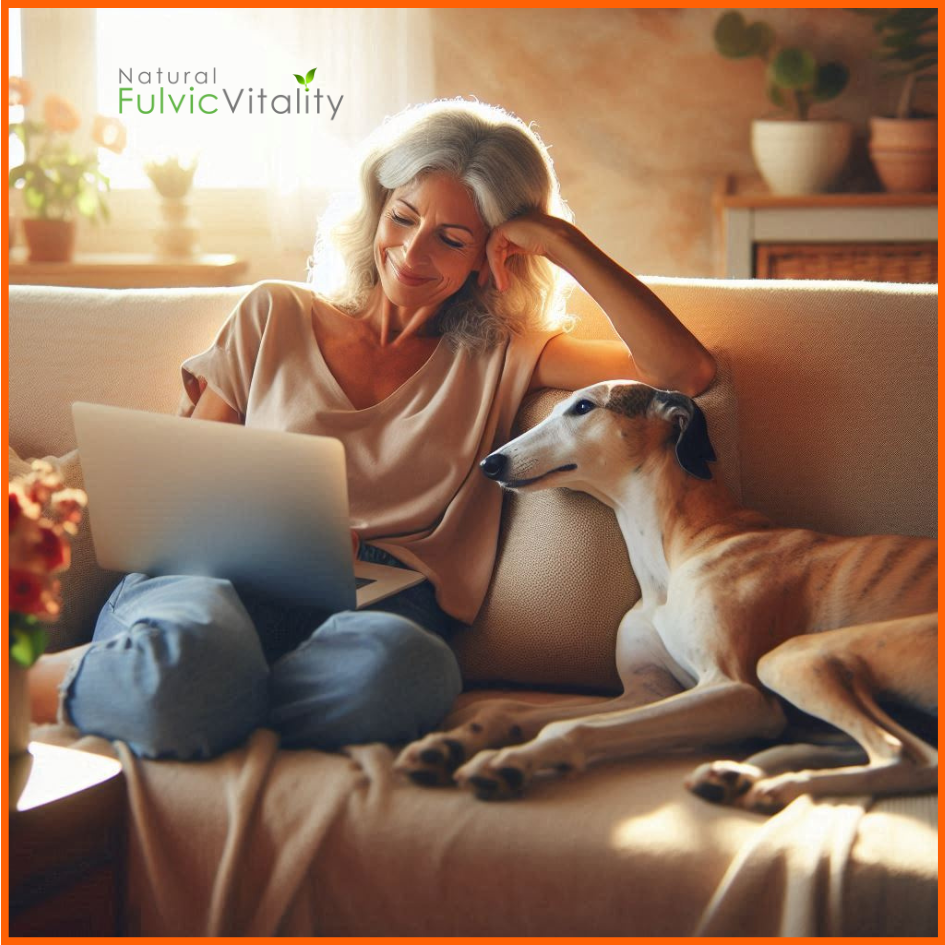 Woman and dog during a natural pet consultation
