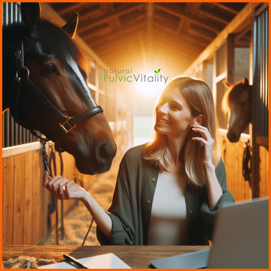Horse owner during a natural pet consultation